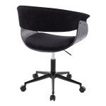 Vintage Mod Black Velvet Mid-Century Modern Office Chair 13 Vintage Mod Black Velvet Mid-Century Modern Office Chair