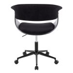 Vintage Mod Black Velvet Mid-Century Modern Office Chair 14 Vintage Mod Black Velvet Mid-Century Modern Office Chair
