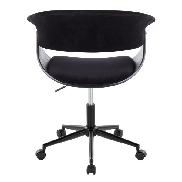 Vintage Mod Black Velvet Mid Century Modern Office Chair 5