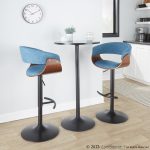 Vintage Mod Blue Mid-Century Modern Adjustable Swivel Barstool (Set of 2) 12 Vintage Mod Blue Mid-Century Modern Adjustable Swivel Barstool (Set of 2)
