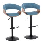 Vintage Mod Blue Mid-Century Modern Adjustable Swivel Barstool (Set of 2) 13 Vintage Mod Blue Mid-Century Modern Adjustable Swivel Barstool (Set of 2)