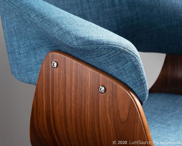 Vintage Mod Blue Mid Century Modern Dining Chairs Set of 2 1