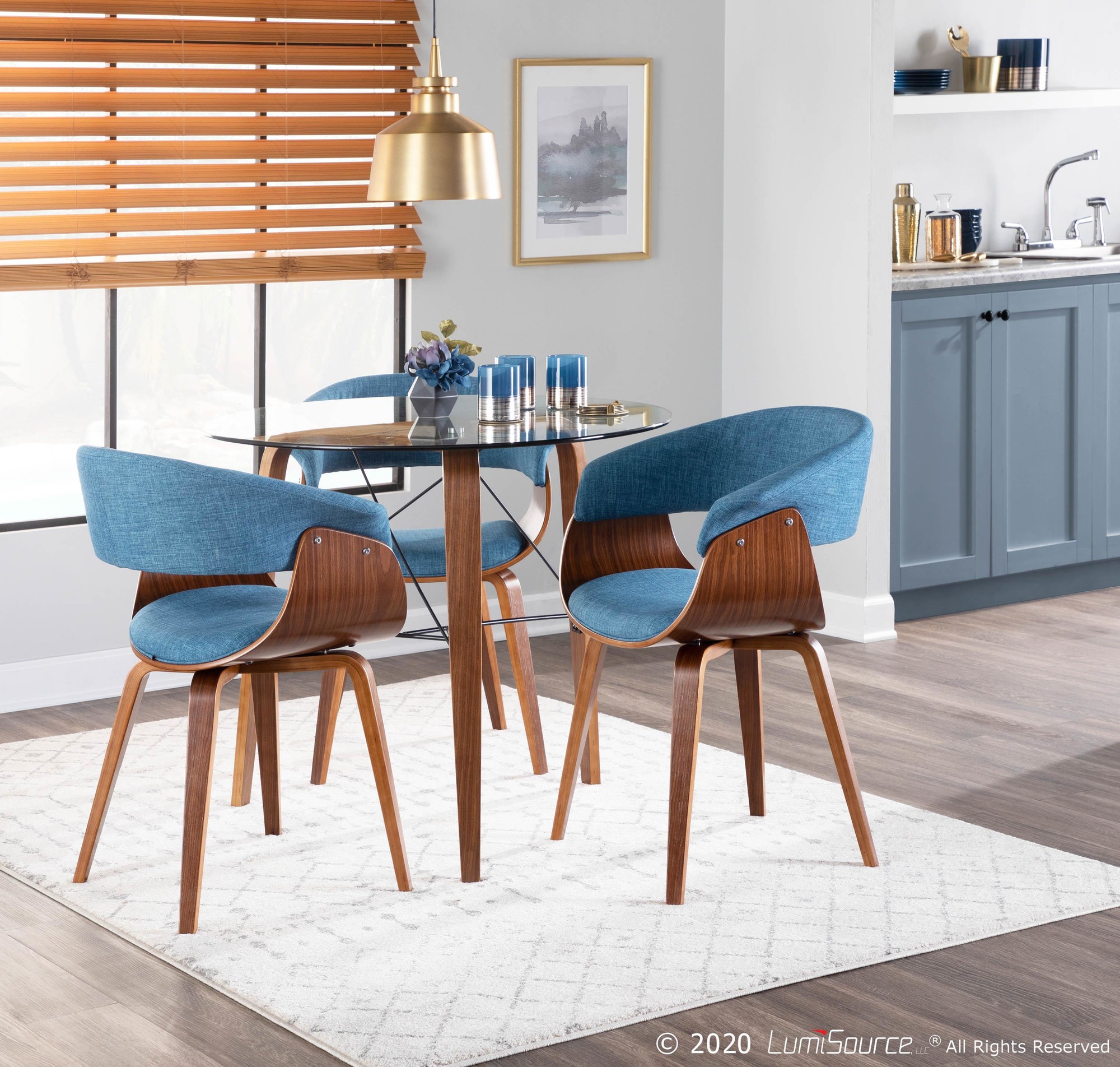 Vintage Mod Blue Mid-Century Modern Dining Chairs (Set of 2) 3 Vintage Mod Blue Mid-Century Modern Dining Chairs (Set of 2) - Image 3