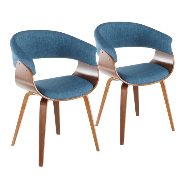 Vintage Mod Blue Mid Century Modern Dining Chairs Set of 2 5