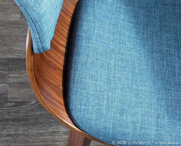 Vintage Mod Blue Mid Century Modern Dining Chairs Set of 2