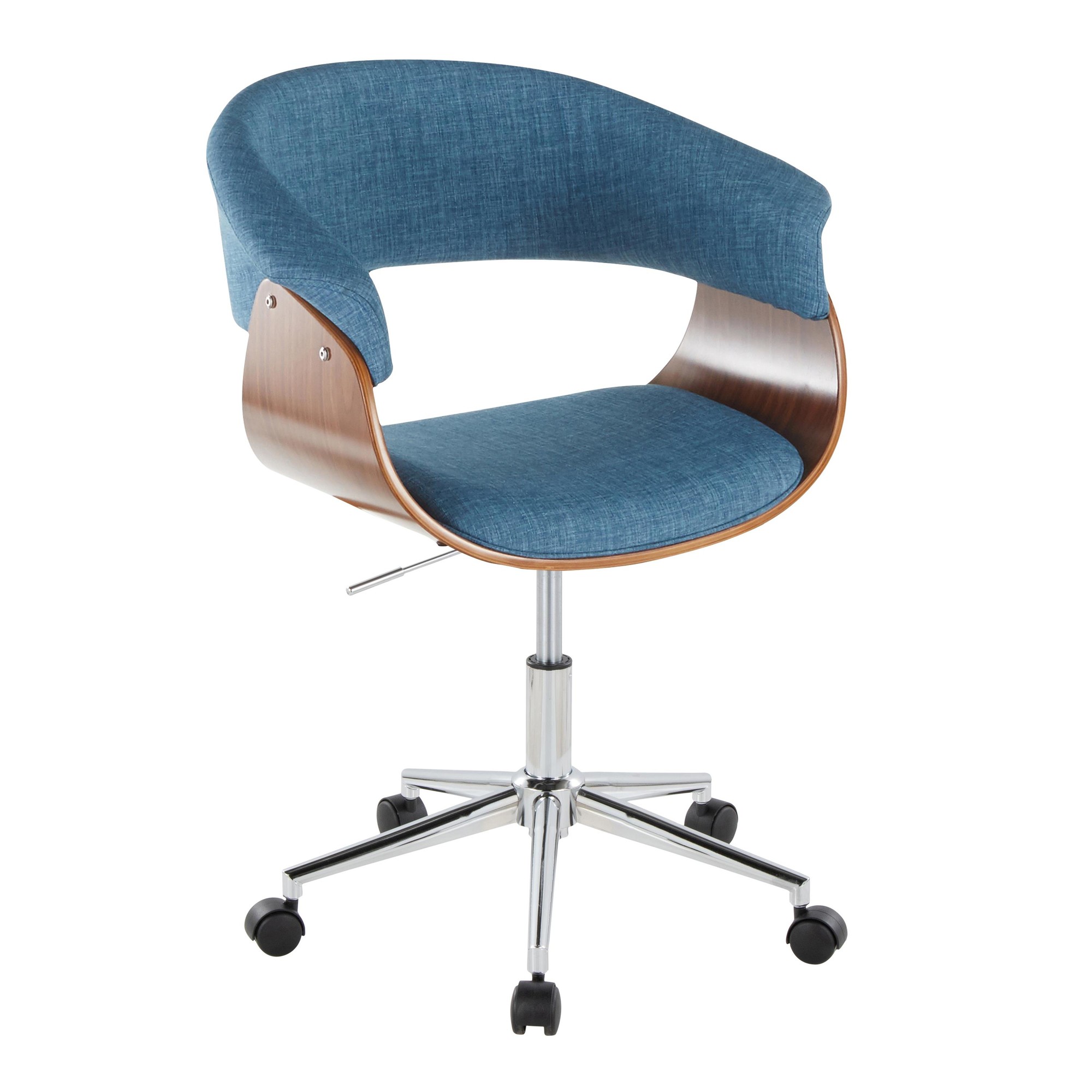 Vintage Mod Blue Mid-Century Modern Office Chair 3 Vintage Mod Blue Mid-Century Modern Office Chair - Image 3