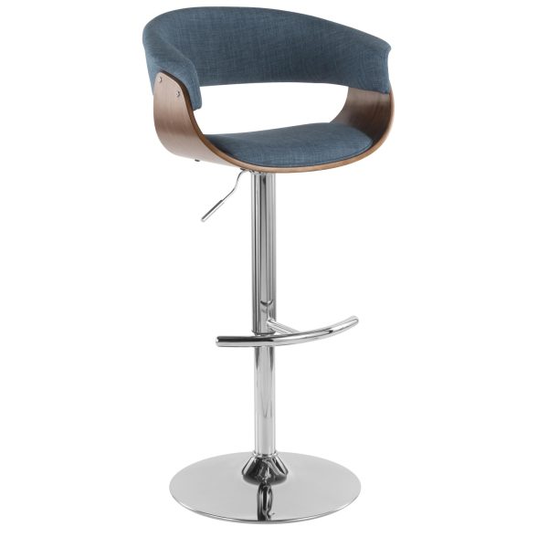 Vintage Mod Blue Mid Century Modern Swivel Barstool 2
