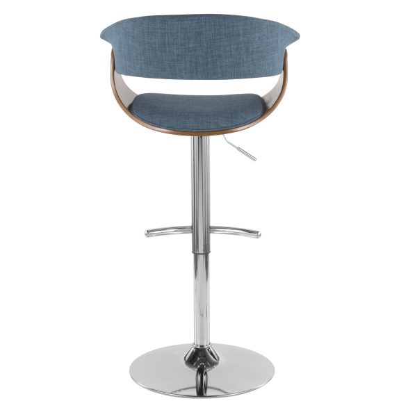 Vintage Mod Blue Mid Century Modern Swivel Barstool 5