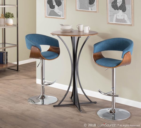 Vintage Mod Blue Mid Century Modern Swivel Barstool
