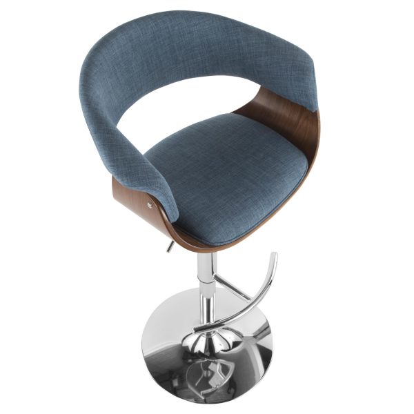 Vintage Mod Blue Mid Century Modern Swivel Barstool 7