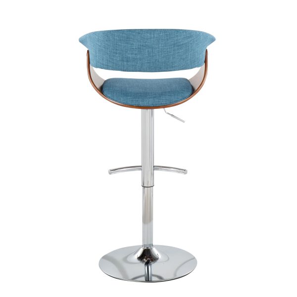 Vintage Mod Blue Mid Century Modern Swivel Barstools Set of 2 7