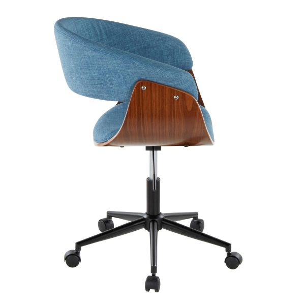 Vintage Mod Blue Mid Century Modern Swivel Office Chair 3