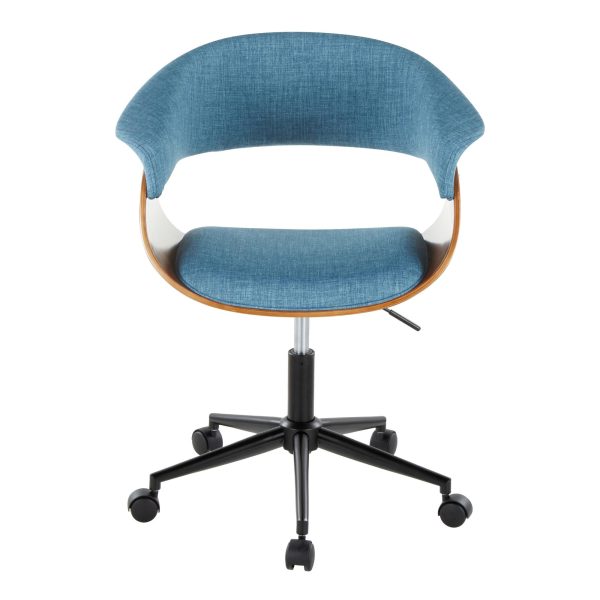 Vintage Mod Blue Mid Century Modern Swivel Office Chair 6