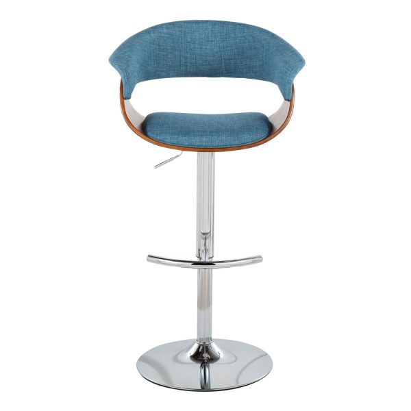 Vintage Mod Blue Swivel Mid Century Modern Barstool Set of 3 8