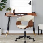 Vintage Mod Cream Fabric Mid-Century Modern Office Chair 10 Vintage Mod Cream Fabric Mid-Century Modern Office Chair