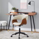 Vintage Mod Cream Fabric Mid-Century Modern Office Chair 9 Vintage Mod Cream Fabric Mid-Century Modern Office Chair