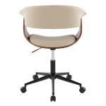 Vintage Mod Cream Fabric Mid-Century Modern Office Chair 14 Vintage Mod Cream Fabric Mid-Century Modern Office Chair