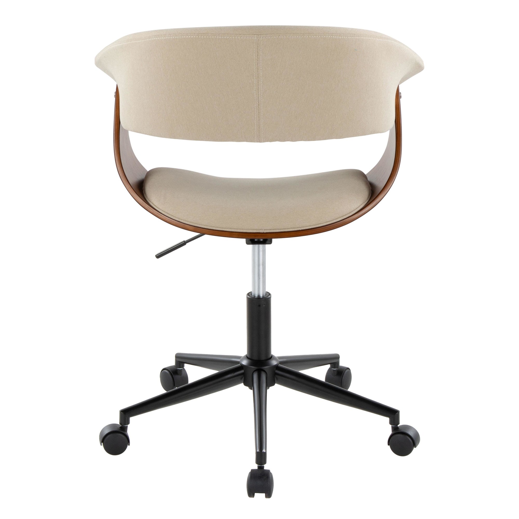 Vintage Mod Cream Fabric Mid-Century Modern Office Chair 6 Vintage Mod Cream Fabric Mid-Century Modern Office Chair - Image 6
