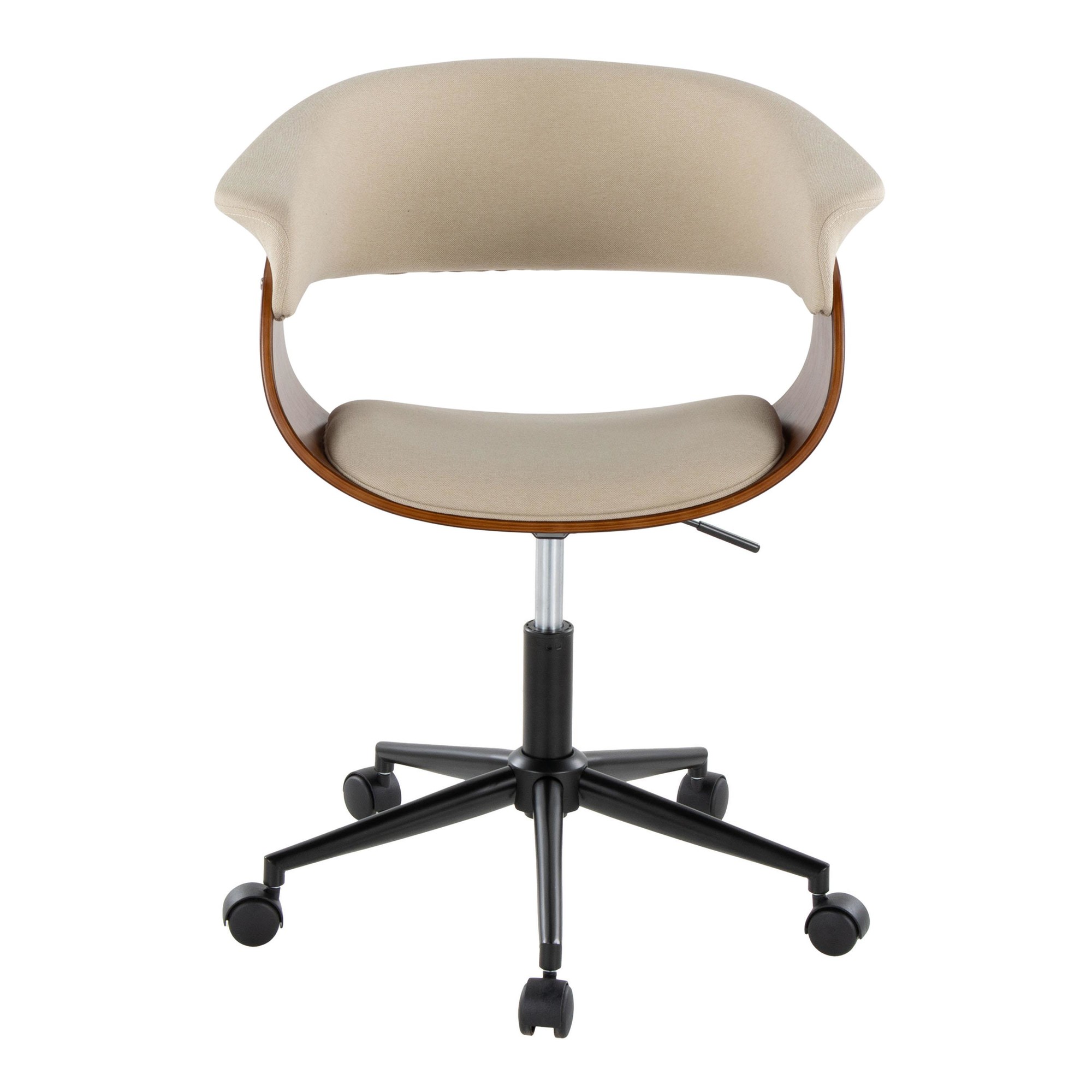 Vintage Mod Cream Fabric Mid-Century Modern Office Chair 7 Vintage Mod Cream Fabric Mid-Century Modern Office Chair - Image 7