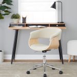 Vintage Mod Cream Fabric Mid-Century Modern Swivel Office Chair 10 Vintage Mod Cream Fabric Mid-Century Modern Swivel Office Chair