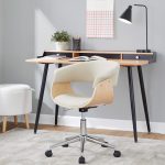 Vintage Mod Cream Fabric Mid-Century Modern Swivel Office Chair 9 Vintage Mod Cream Fabric Mid-Century Modern Swivel Office Chair