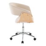 Vintage Mod Cream Fabric Mid-Century Modern Swivel Office Chair 12 Vintage Mod Cream Fabric Mid-Century Modern Swivel Office Chair
