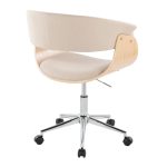Vintage Mod Cream Fabric Mid-Century Modern Swivel Office Chair 13 Vintage Mod Cream Fabric Mid-Century Modern Swivel Office Chair