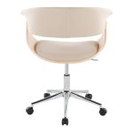 Vintage Mod Cream Fabric Mid-Century Modern Swivel Office Chair 14 Vintage Mod Cream Fabric Mid-Century Modern Swivel Office Chair