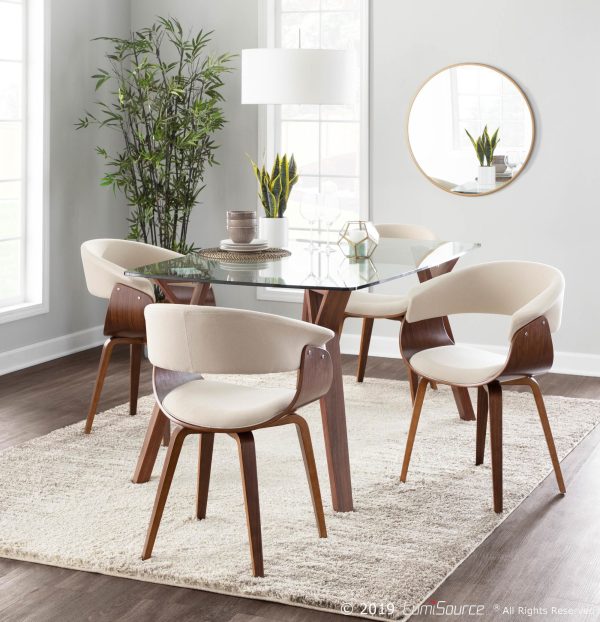 Vintage Mod Cream Mid Century Modern Accent Chairs Set of 2 2