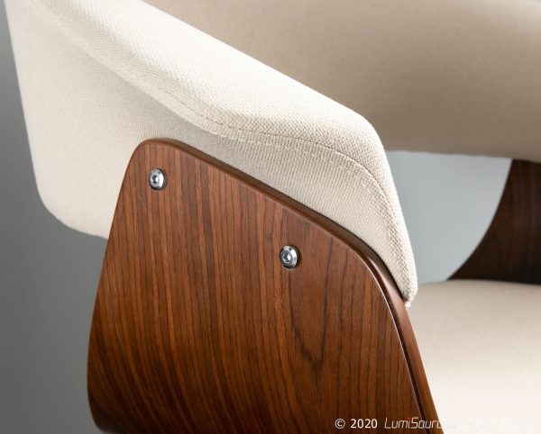 Vintage Mod Cream Mid Century Modern Accent Chairs Set of 2 5
