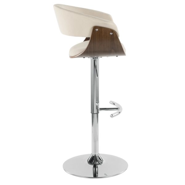Vintage Mod Cream Swivel Mid Century Modern Adjustable Barstool 2