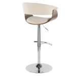 Vintage Mod Cream Swivel Mid-Century Modern Adjustable Barstool 12 Vintage Mod Cream Swivel Mid-Century Modern Adjustable Barstool