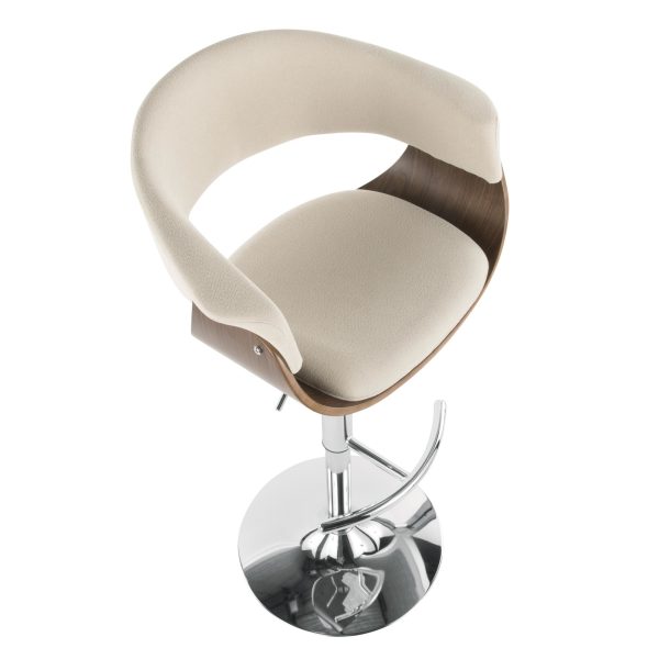 Vintage Mod Cream Swivel Mid Century Modern Adjustable Barstool 6