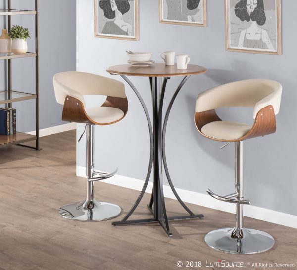 Vintage Mod Cream Swivel Mid Century Modern Adjustable Barstool
