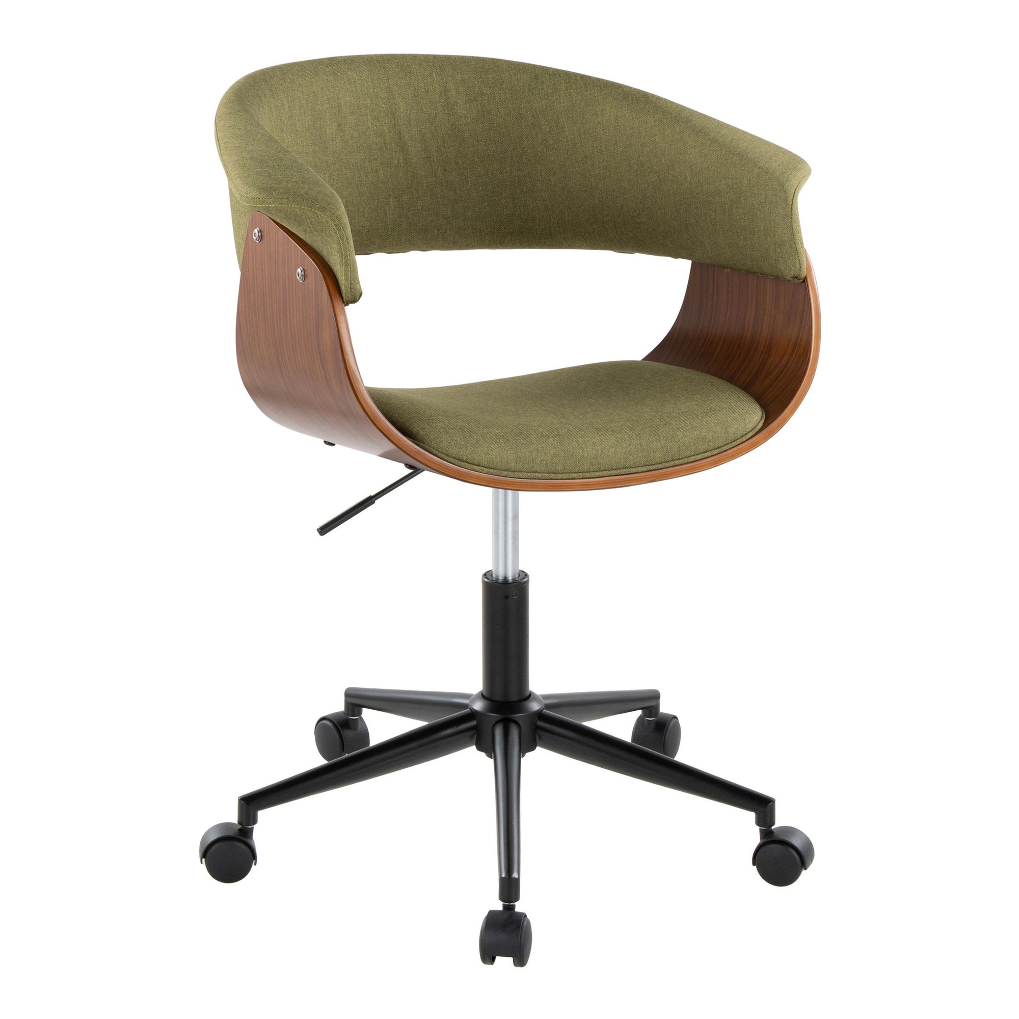 Vintage Mod Green Fabric Mid-Century Modern Office Chair 3 Vintage Mod Green Fabric Mid-Century Modern Office Chair - Image 3