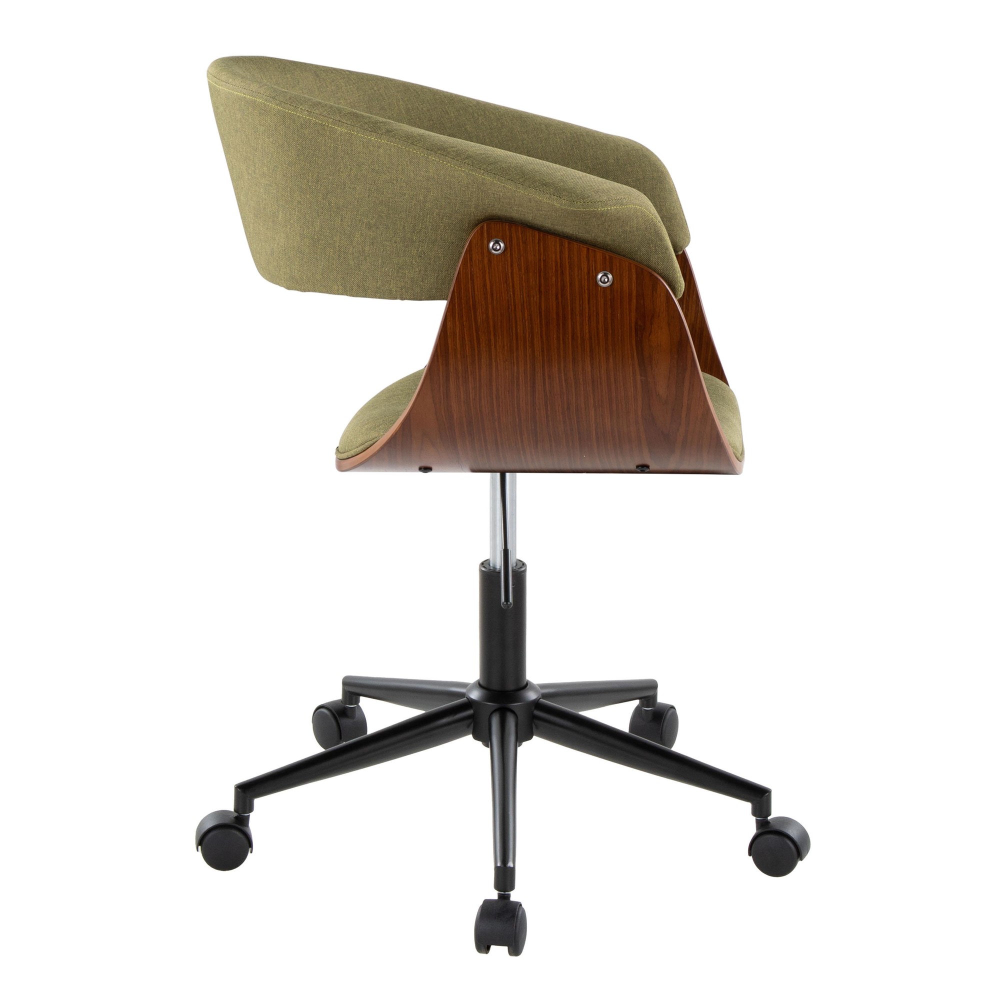 Vintage Mod Green Fabric Mid-Century Modern Office Chair 4 Vintage Mod Green Fabric Mid-Century Modern Office Chair - Image 4