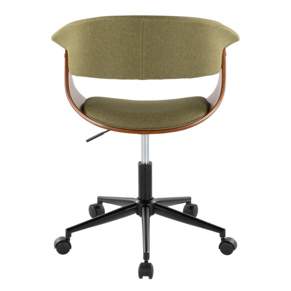 Vintage Mod Green Fabric Mid Century Modern Office Chair 5