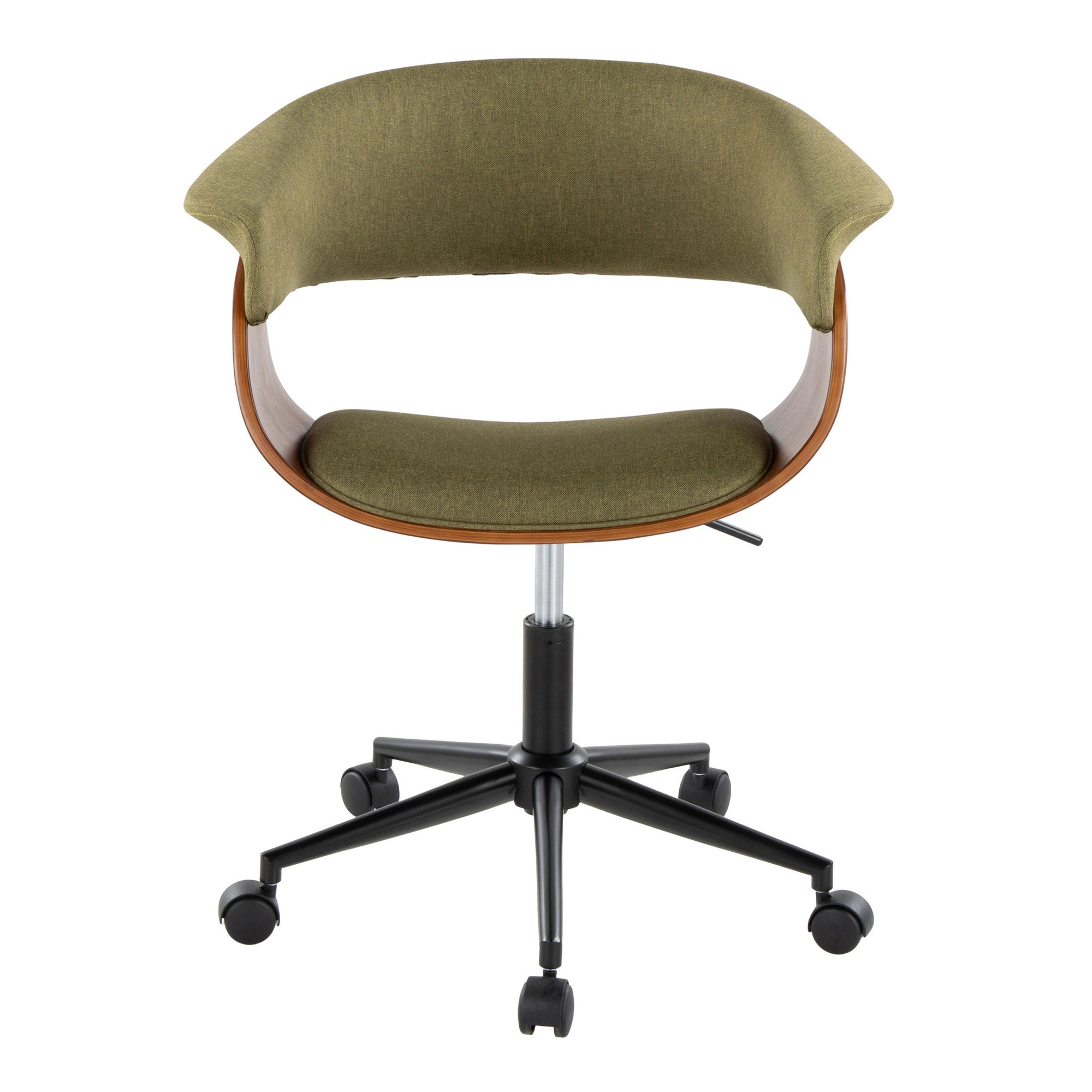 Vintage Mod Green Fabric Mid-Century Modern Office Chair 7 Vintage Mod Green Fabric Mid-Century Modern Office Chair - Image 7