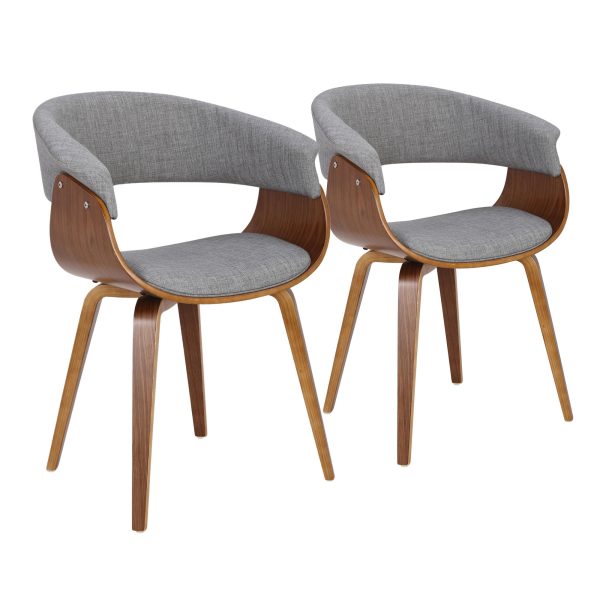 Vintage Mod Light Grey Mid Century Modern Dining Chairs Set of 2 2
