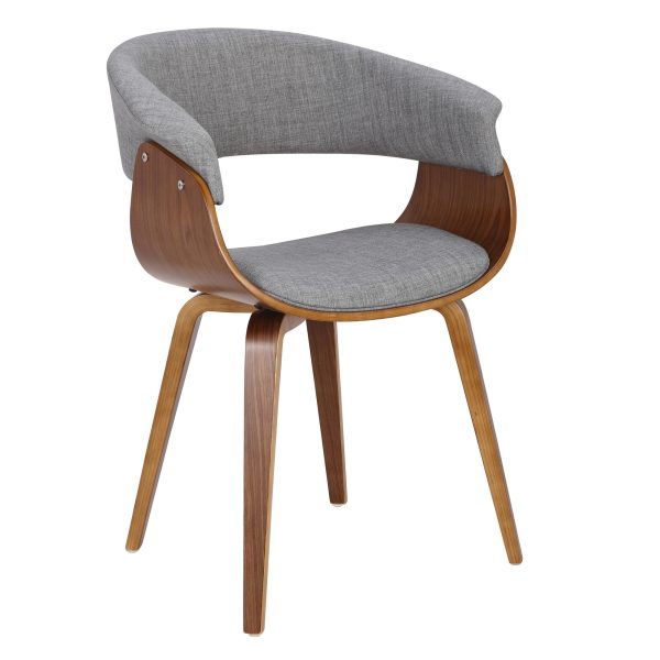 Vintage Mod Light Grey Mid Century Modern Dining Chairs Set of 2 3