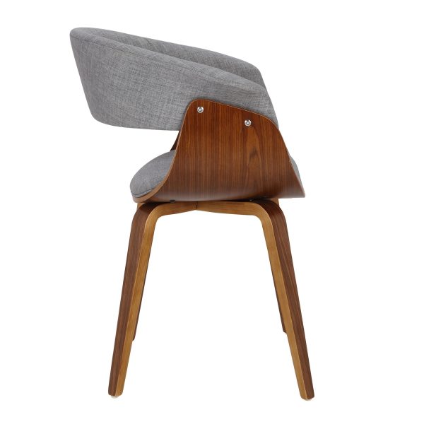 Vintage Mod Light Grey Mid Century Modern Dining Chairs Set of 2 4