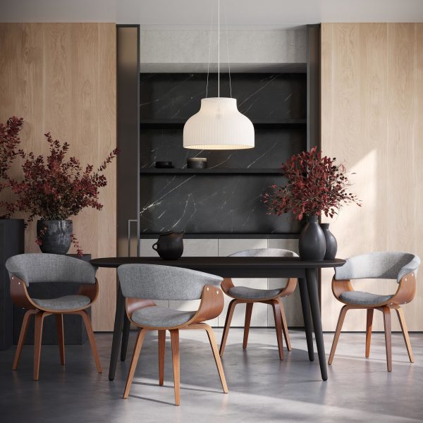 Vintage Mod Light Grey Mid Century Modern Dining Chairs Set of 2