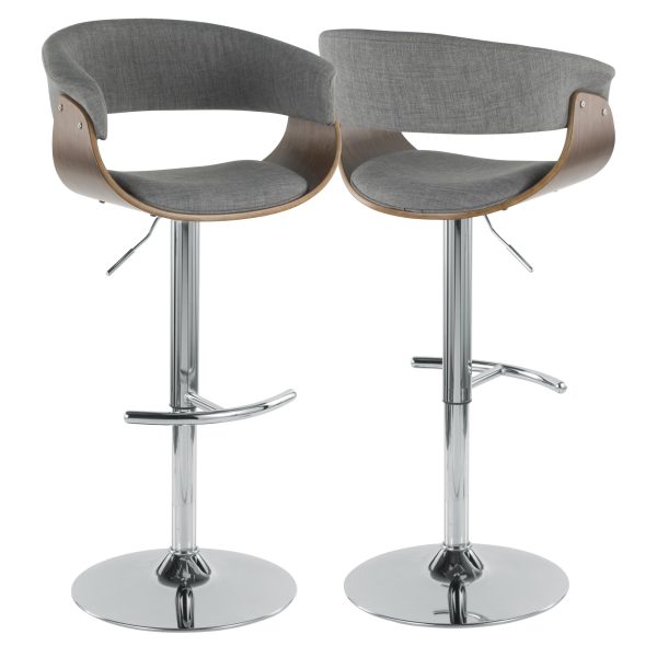 Vintage Mod Light Grey Swivel Adjustable Mid Century Modern Barstool 10