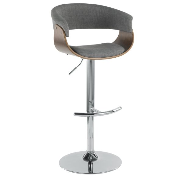 Vintage Mod Light Grey Swivel Adjustable Mid Century Modern Barstool 4