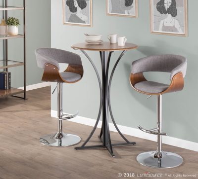 Vintage Mod Light Grey Swivel Adjustable Mid-Century Modern Barstool