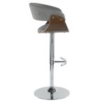 Vintage Mod Light Grey Swivel Adjustable Mid-Century Modern Barstool 18 Vintage Mod Light Grey Swivel Adjustable Mid-Century Modern Barstool