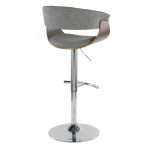 Vintage Mod Light Grey Swivel Adjustable Mid-Century Modern Barstool 19 Vintage Mod Light Grey Swivel Adjustable Mid-Century Modern Barstool