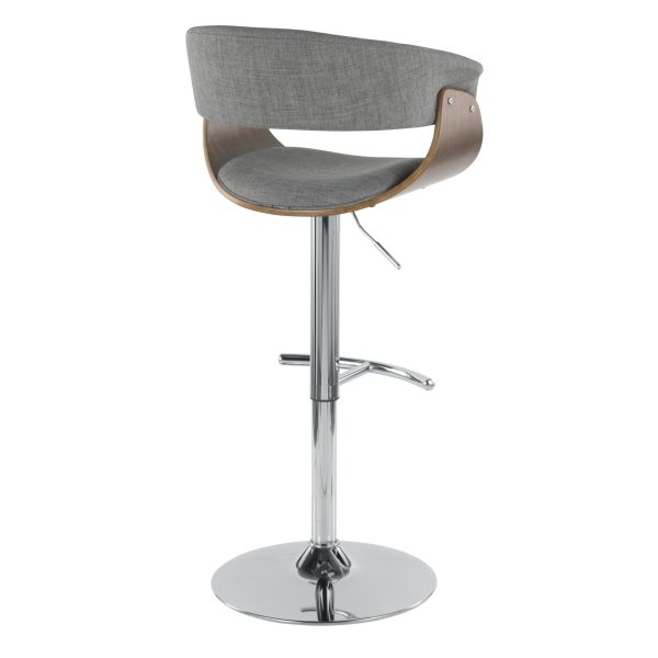 Vintage Mod Light Grey Swivel Adjustable Mid Century Modern Barstool 6