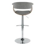 Vintage Mod Light Grey Swivel Adjustable Mid-Century Modern Barstool 20 Vintage Mod Light Grey Swivel Adjustable Mid-Century Modern Barstool