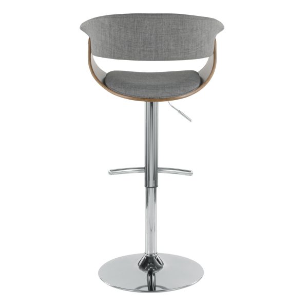 Vintage Mod Light Grey Swivel Adjustable Mid Century Modern Barstool 7